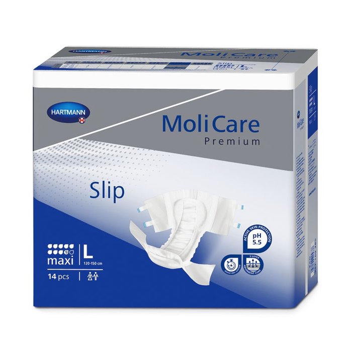 Molicare Premium Slip Maxi Größe L (Large) - 1 x 14 Stk. - Nachfolge-Artikel MoliCare Premium Elastic Slip (9Tr) 24 Stk.