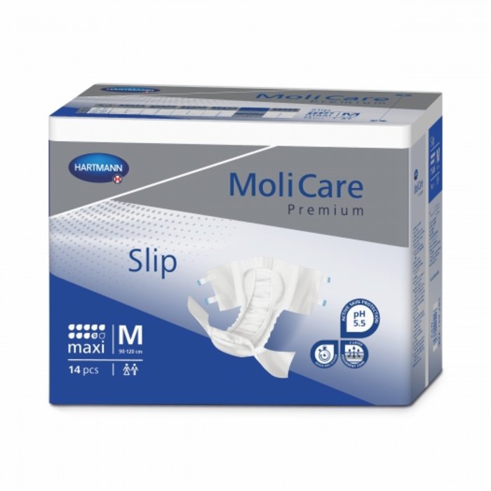 Molicare Premium Slip Maxi Größe M (Medium) - 1 x 14 Stk. - Nachfolge-Artikel MoliCare Premium Elastic Slip (9Tr) 26 Stk.