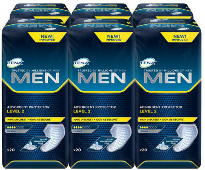 TENA Men Active Fit Level 2 Inkontinenz Einlagen - 6 x 20 Stk.