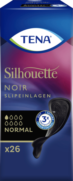 TENA Silhouette Slipeinlagen Normal Noir 10 x 26 schwarze Einlagen