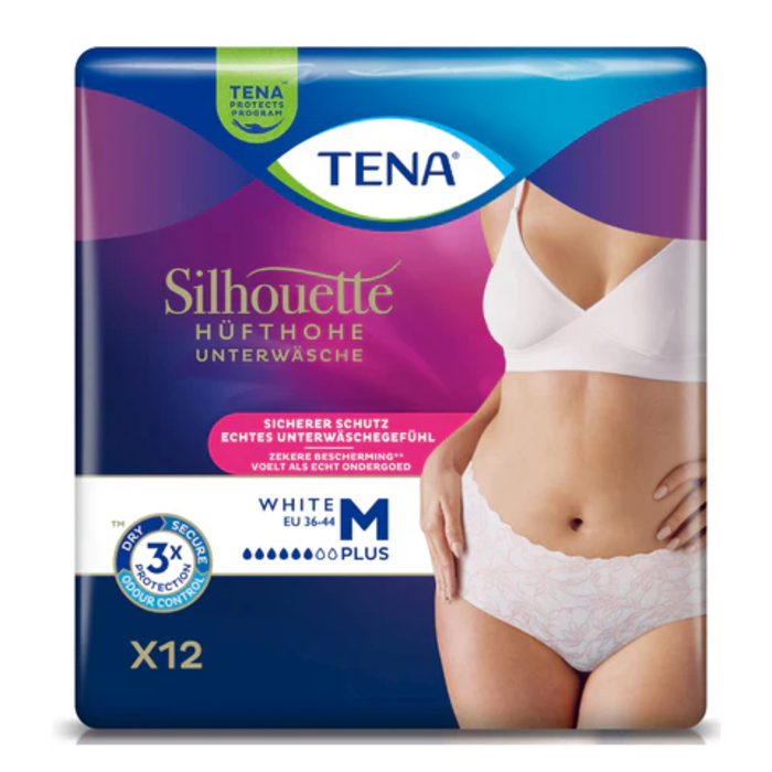 Tena Silhouette PLUS White M (Medium) - hüfthoch - 1 x 12 Stk.