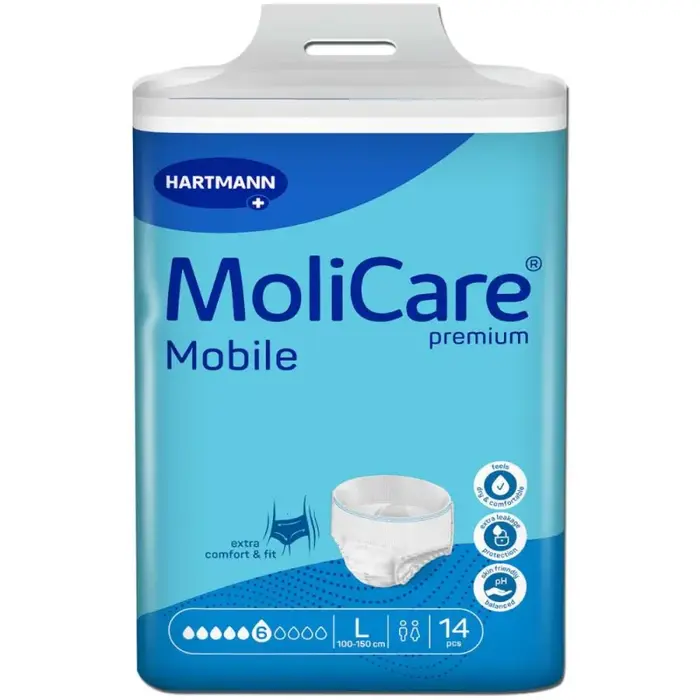 MoliCare Mobile 6 Tropfen Größe 3, L (Large) / 1 x 14 Stück MoliCare Mobile 6 Tropfen Größe 3, L (Large) / 1 x 14 Stück