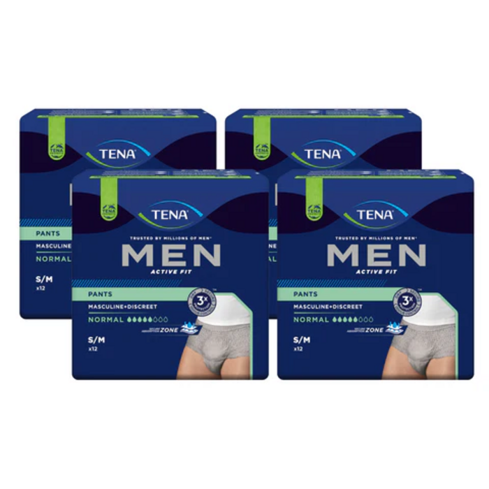 Tena Men Activ Fit Inkontinenz Pants Normal S/M grau (4 x 12 Stk.) - Aktionspreis